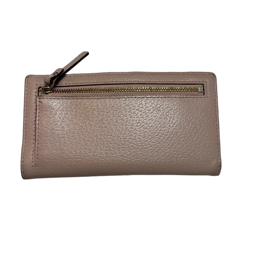 Kate Spade Cameron‎ Large Slim Bifold Wallet with Button Snap Closure Blush Pink